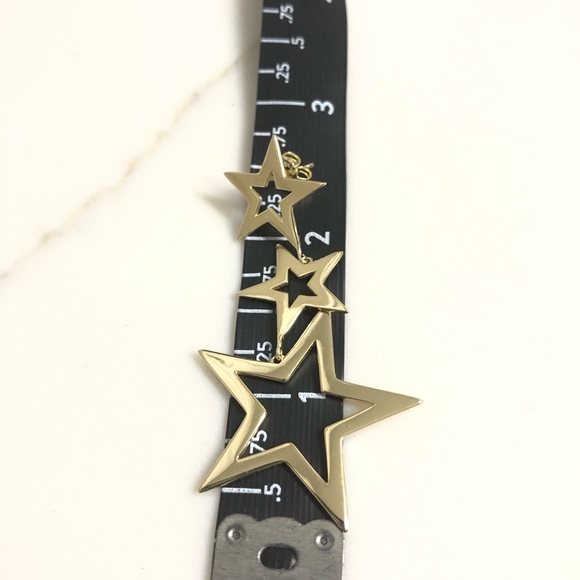 14k Gold over Sterling Silver Star Earrings - Picture 6 of 7